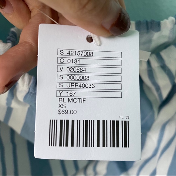 NWT Urban Outfitters Blue & White Romper Playsuit - Picture 7 of 9